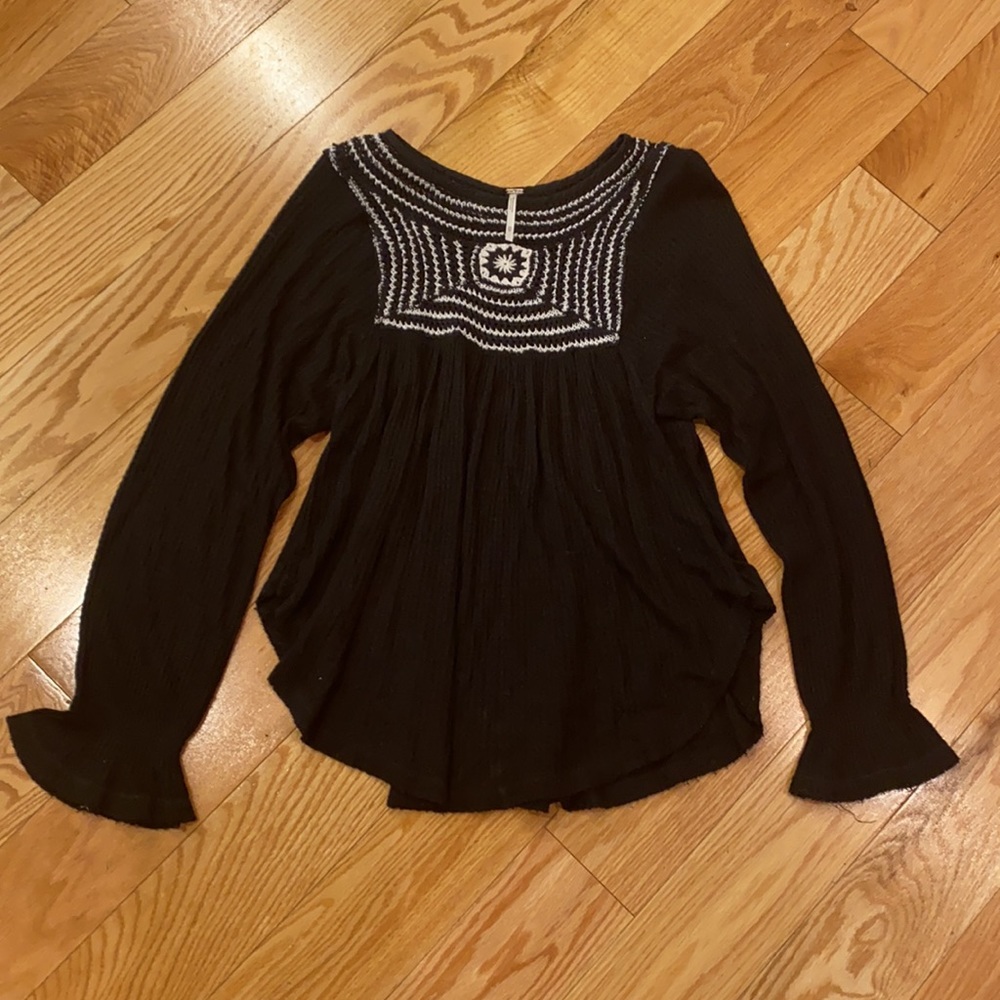 Free People crocheted peasant blouse